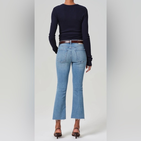 Citizens of Humanity Isola Mid-Rise Cropped Boot Cut Raw Hem Jeans - Picture 3 of 6